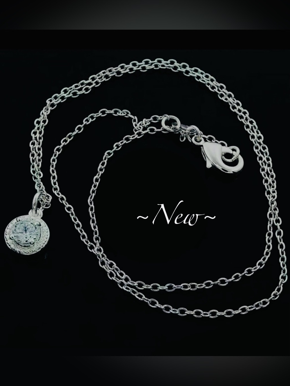 Sterling Silver Pendant Necklace~  Cz Pendant 18” Chain 🪴🆕🪴